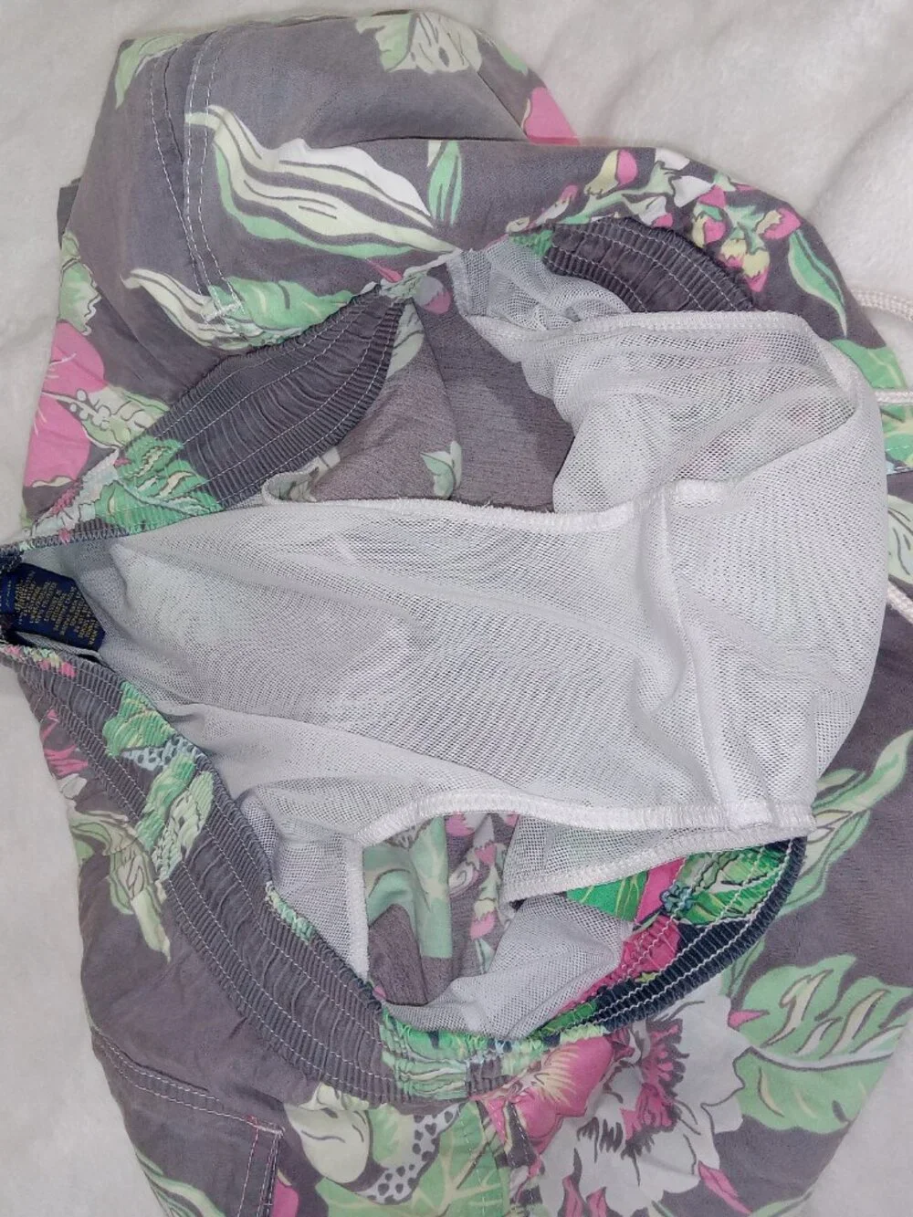 Polo Ralph Lauren Mens XL Floral Hawaiian Swim Trunks Tropical Shorts Faded